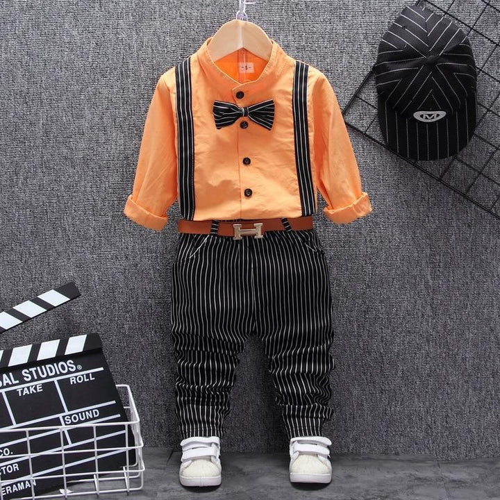Baby Boy Set Tops Pant with Belt Suit For Birthday Wedding Costume - MomyMall