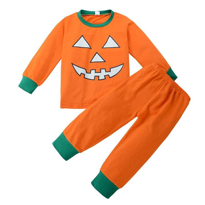 Family Matching Boy Brothers and Sisters Sets Halloween Pumpkin Pajamas 0-7Years - MomyMall kids sets / 2-3Years