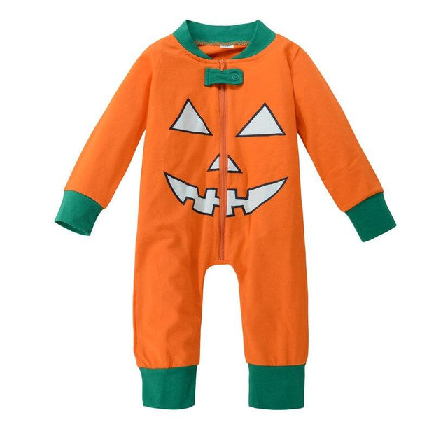 Family Matching Boy Brothers and Sisters Sets Halloween Pumpkin Pajamas 0-7Years - MomyMall baby / 0-3 Months
