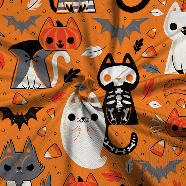 Orange Halloween Cute Little Devil Graphics Tops - MomyMall