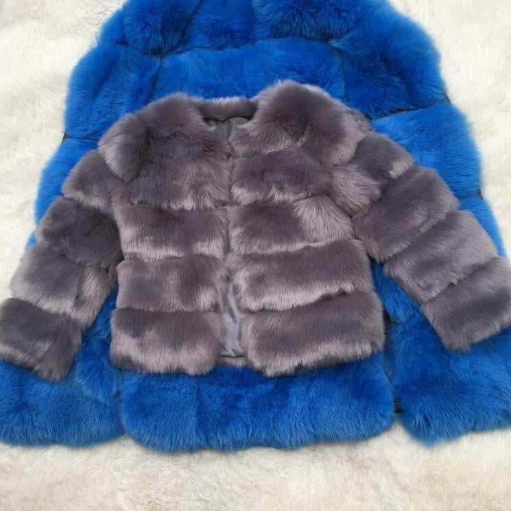 Faux Fur Bubble Coat - Short Style