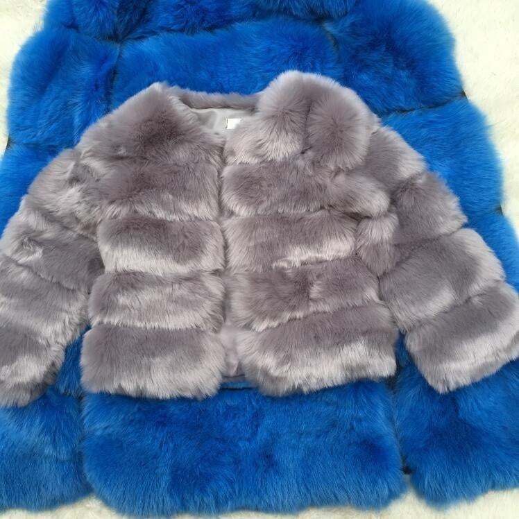 Faux Fur Bubble Coat - Short Style