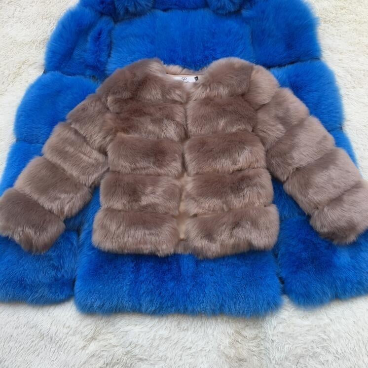 Faux Fur Bubble Coat - Short Style