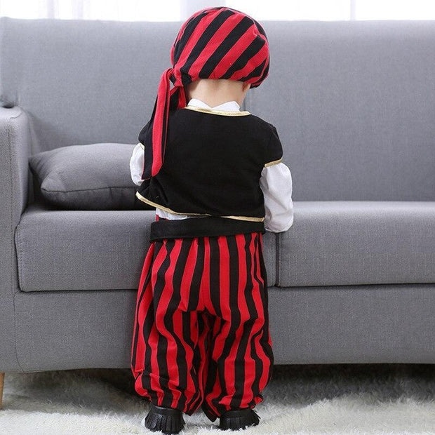 Baby Boy Captain Pirate Costume With Hats Christmas Suit 3 Pcs - MomyMall