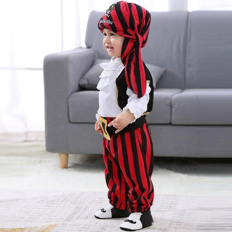 Baby Boy Captain Pirate Costume With Hats Christmas Suit 3 Pcs - MomyMall