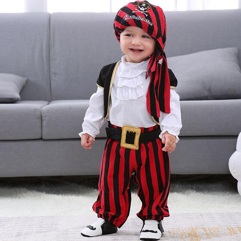 Baby Boy Captain Pirate Costume With Hats Christmas Suit 3 Pcs - MomyMall