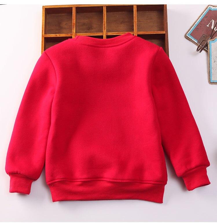 Girl Boys Clothing Cartoon Elk Plus Velvet Sweater 2-7 Years - MomyMall