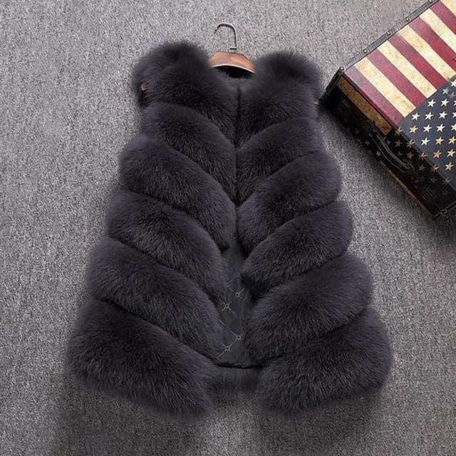 Faux Fur Bubble Sleeveless Vest