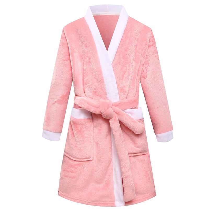 Child Bathrobe Kids Flannel Bathing Robe Sleepwear Fleece Pajamas - MomyMall