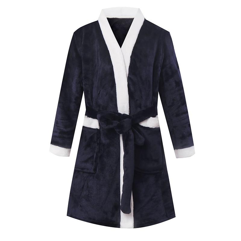 Child Bathrobe Kids Flannel Bathing Robe Sleepwear Fleece Pajamas - MomyMall black / 3-4 Years