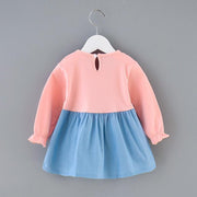 Baby Girl Outfit Bowknot Stitching Suspenders Sweet Dress 2 Pcs 1-4Y - MomyMall