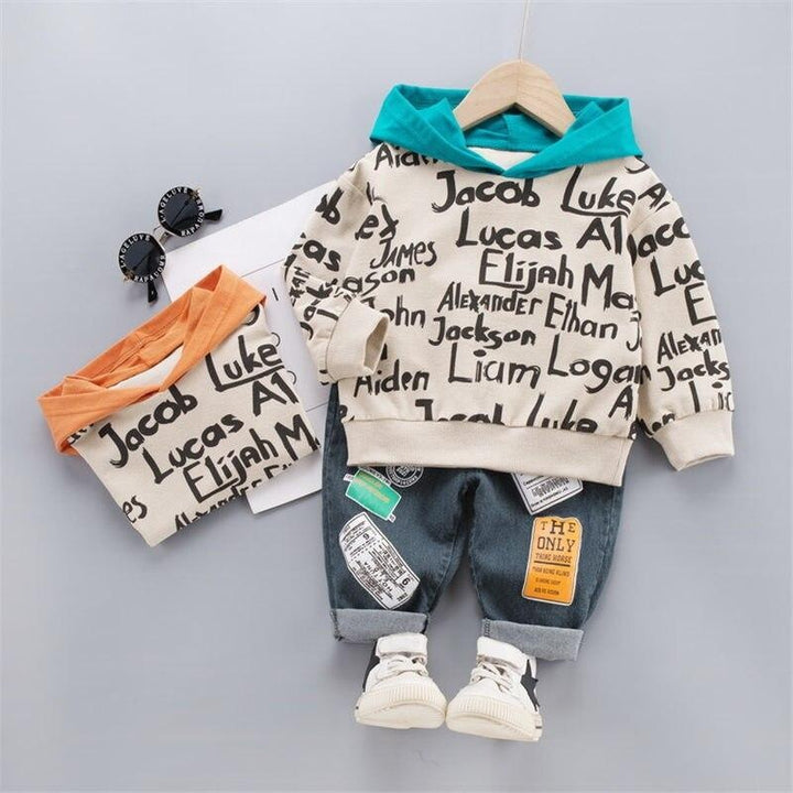 Baby Toddler Boy Suit Spring Letter Leisure 2 Pcs Set