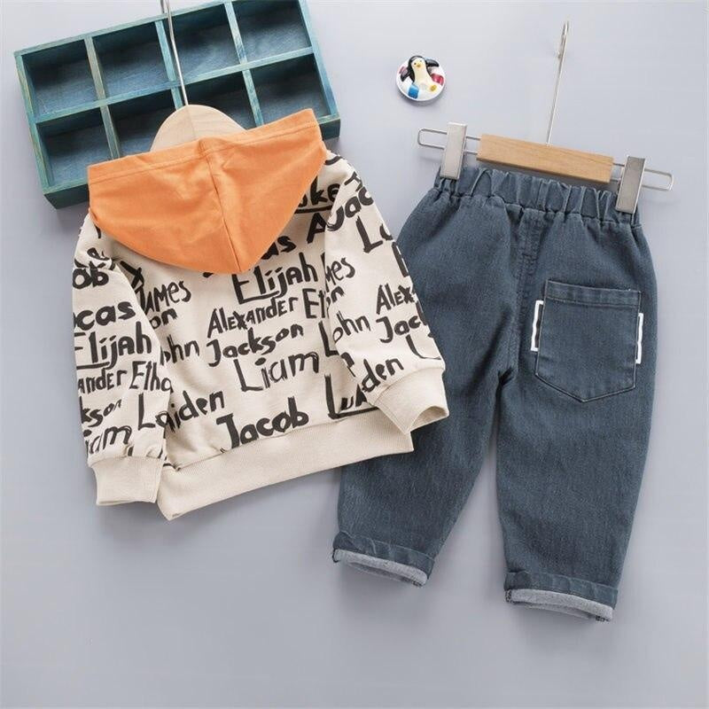 Baby Toddler Boy Suit Spring Letter Leisure 2 Pcs Set