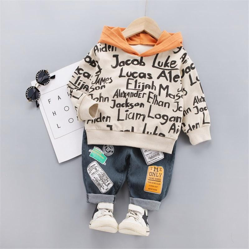 Bébé Toddler Boy Suit Spring Letter Leisure 2 Pcs Set