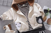 Girls Boys Spring Autumn Suit Bear Casual 3Pcs Sets - MomyMall