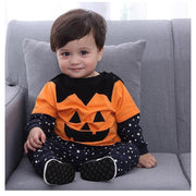 Baby Boy Girl Halloween Suit With Hats Pumpkin Clothing 3 Pcs - MomyMall Yellow / 1-2 Years