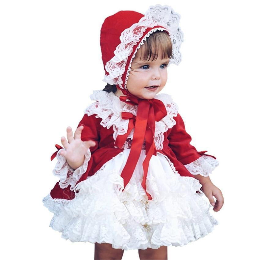 Spanish Girl Princess Tutu Dress Lolita Christmas Birthday Costume 1-6 Years - MomyMall