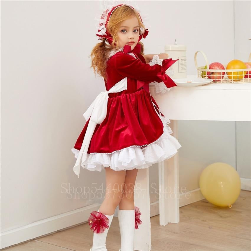 Spanish Girl Princess Tutu Dress Lolita Christmas Birthday Costume 1-6 Years - MomyMall