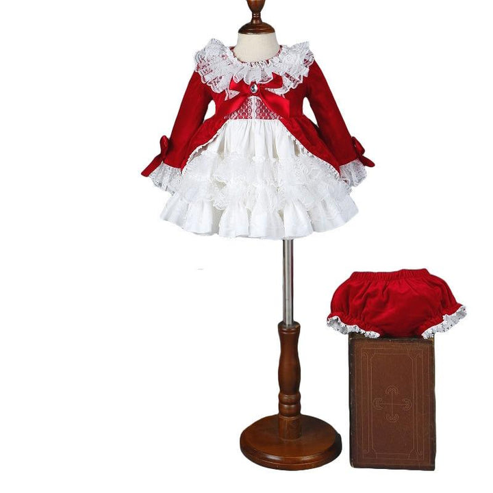 Spanish Girl Princess Tutu Dress Lolita Christmas Birthday Costume 1-6 Years - MomyMall Dress and Shorts / 6-12 Months