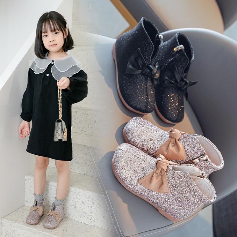 Kids Short Boots Casual Autumn PU Leather Fashion Girls Martin Shoes