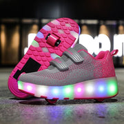 Boy Girl LuminousLed Light Roller Skate Led Shoes - MomyMall Pink / US1/EU32/UK13 Little Kids