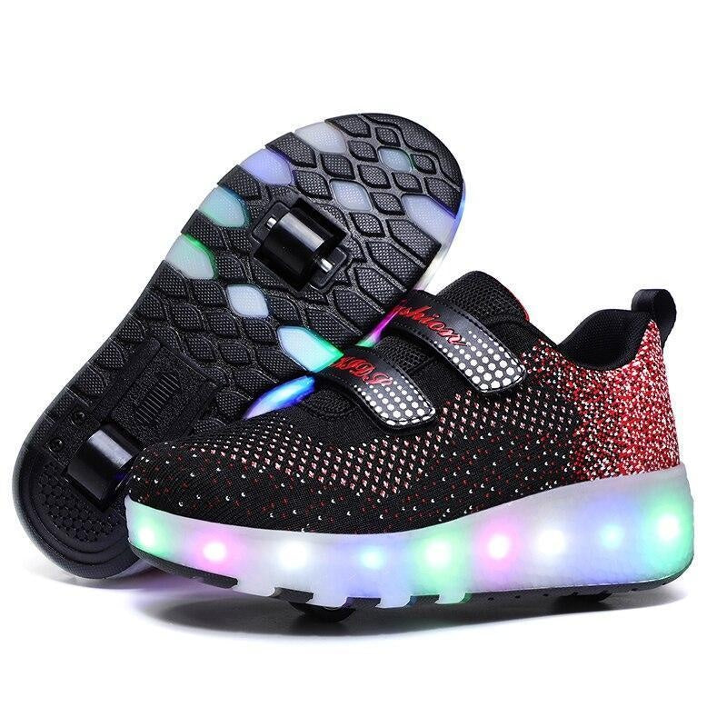 Boy Girl LuminousLed Light Roller Skate Led Shoes - MomyMall Black / US1/EU32/UK13 Little Kids