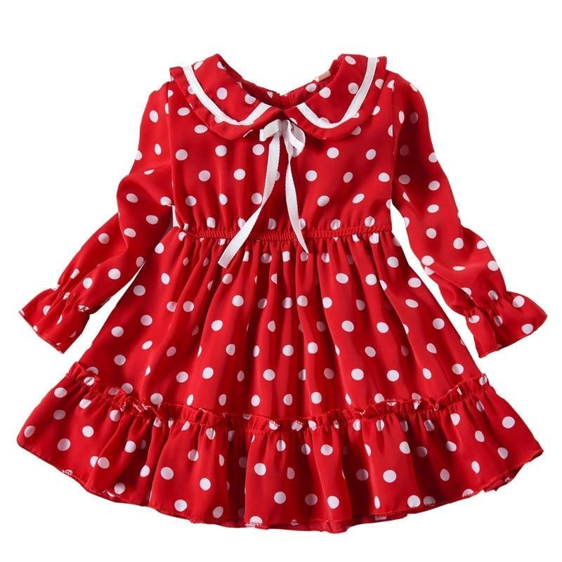 Baby Girls Dress Long Sleeve Cute Print Casual Autumn Dresses 1-4 Years