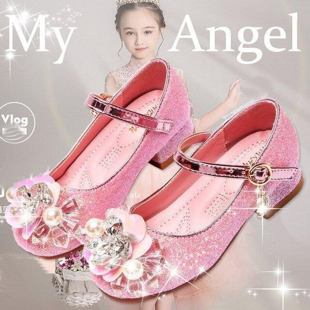 Girls Bling Sequin Crystal Shoes Flat Princess  Dance Party Shoes