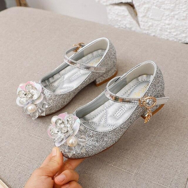 Girls Bling Sequin Crystal Shoes Flat Princess  Dance Party Shoes