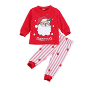 Kid Christmas Pajamas Set Santa Claus Long Sleeve Pullovers Pajamas - MomyMall