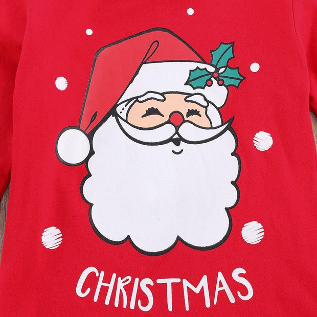 Kid Christmas Pajamas Set Santa Claus Long Sleeve Pullovers Pajamas - MomyMall