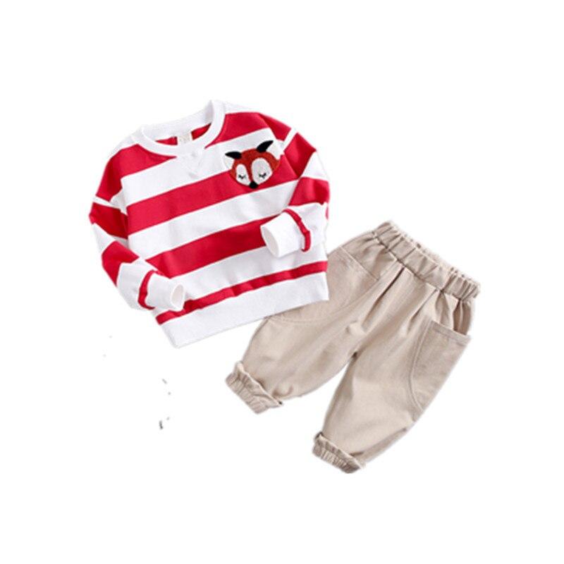 Kids Girls Boys Clothing Spring Autumn Striped Suit 2 Pcs Set - MomyMall