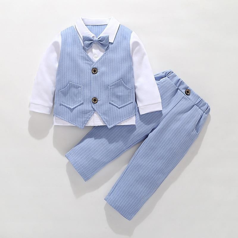 Boys Kids Set Toddler Boy Birthday Wedding Gentleman Formal 3Pcs Outfits - MomyMall