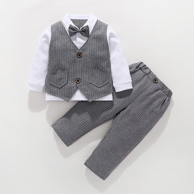 Boys Kids Set Toddler Boy Birthday Wedding Gentleman Formal 3Pcs Outfits - MomyMall