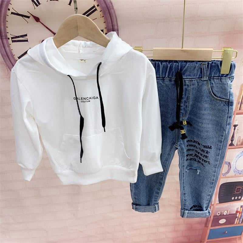 Boys Girl Autumn&winter New Denim Jacket 3pcs/ Sets - MomyMall