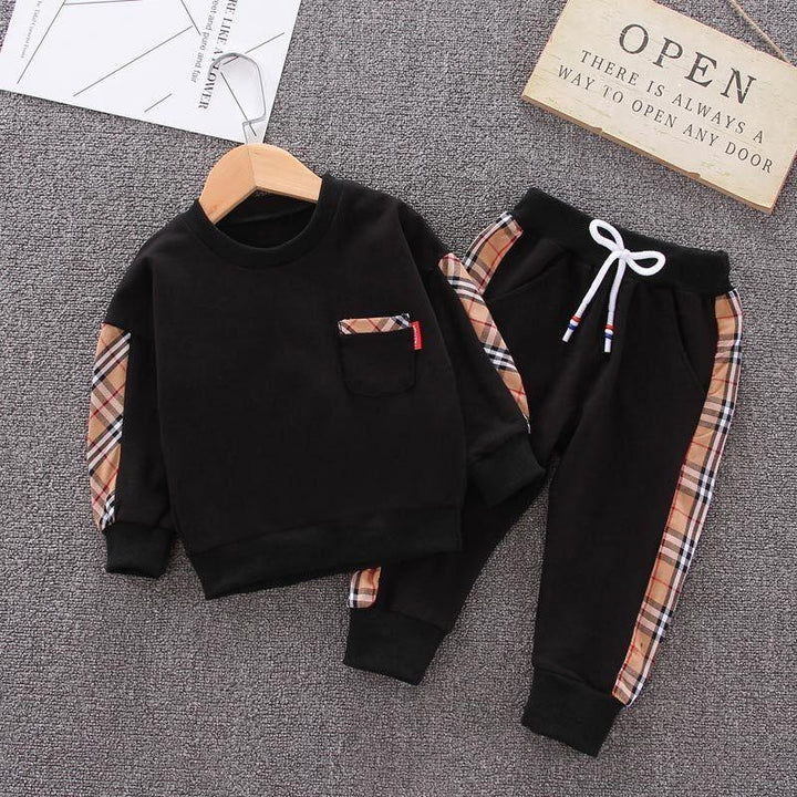 Boy Clothing Leisure Suit Autumn Outfit 2 Pcs 1-5 Years - MomyMall Black / 1-2 years