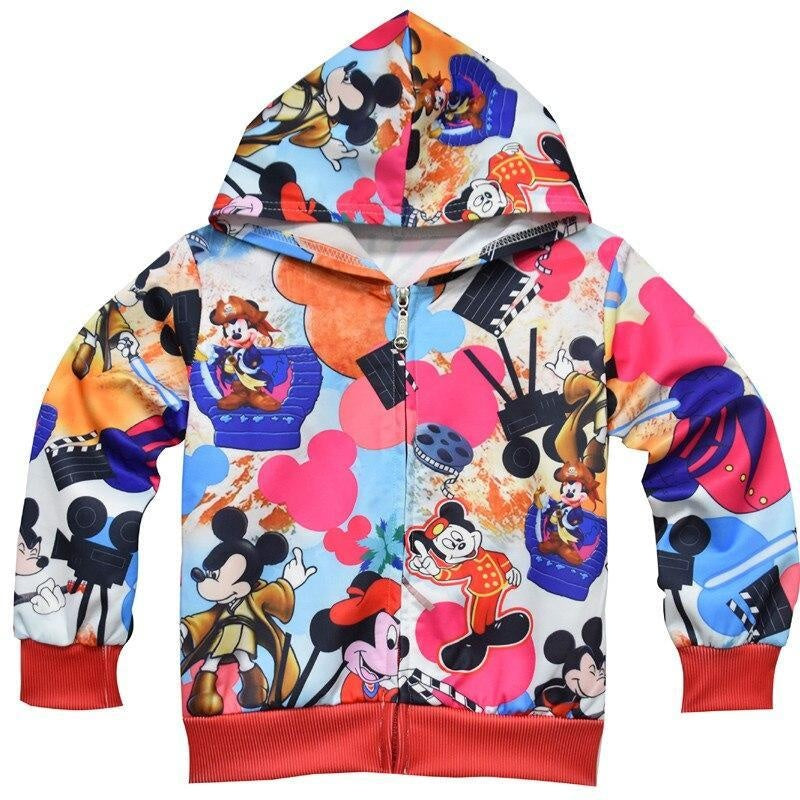 Enfants garçons nouveau Mickey Minnie veste imprimé dessin animé décontracté manteaux 3-7 ans 