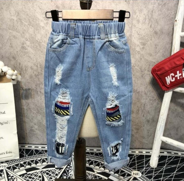 Kids Boy Girl Leisure Denim Casual Suits 3 Pcs Set - MomyMall