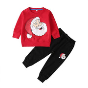 Baby Boys Girls Suit Christmas Top+ Bottoms 2 Pcs Set - MomyMall red / 12-18M