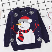Boys Girls Sweater Christmas Autumn Winter Red Snowman Pullover 1-6 Years - MomyMall Navy / 1-2 Years