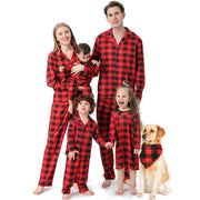 Christmas Family Matching Pajamas Long Sleeve Red Plaid Sets - MomyMall Red1 / Baby 3-6M