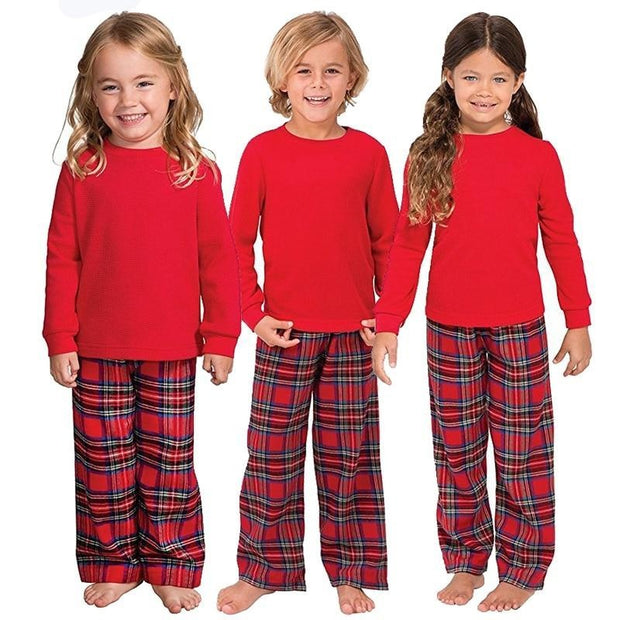 Christmas Family Matching Pajamas Red Nightwear Family Look Outfits - MomyMall