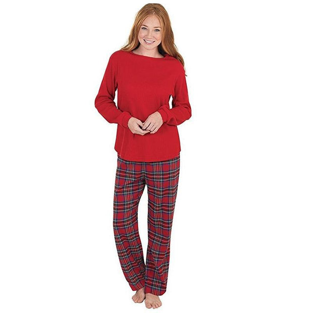 Christmas Family Matching Pajamas Red Nightwear Family Look Outfits - MomyMall