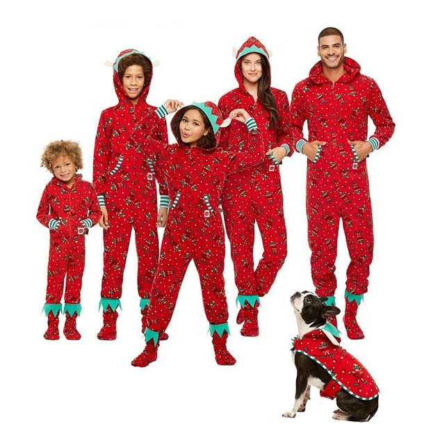 Christmas Family Matching Outfits Father Son Mother Daughter Romper Family Look Jumpsuit Pajamas - MomyMall