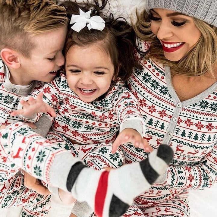 Christmas Pajamas Family Look Matching Cotton Nightwear Sleepwear - MomyMall