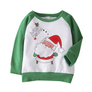 Aktives weißes, langärmliges Blusenshirt mit Weihnachtsdruck für Kleinkinder, Mädchen und Jungen