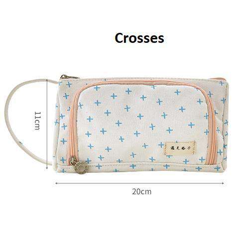 Pouched Stationery Organiser Pencil Case - MomyMall Crosses
