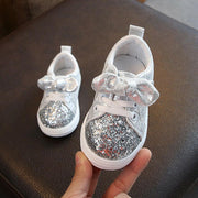Kid Baby Girls Casual Sneaker Bow Sequin Anti Slip Shoes - MomyMall Silver / US5.5/EU21/UK4.5Toddle