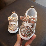 Kid Baby Girls Casual Sneaker Bow Sequin Anti Slip Shoes - MomyMall Gold / US5.5/EU21/UK4.5Toddle