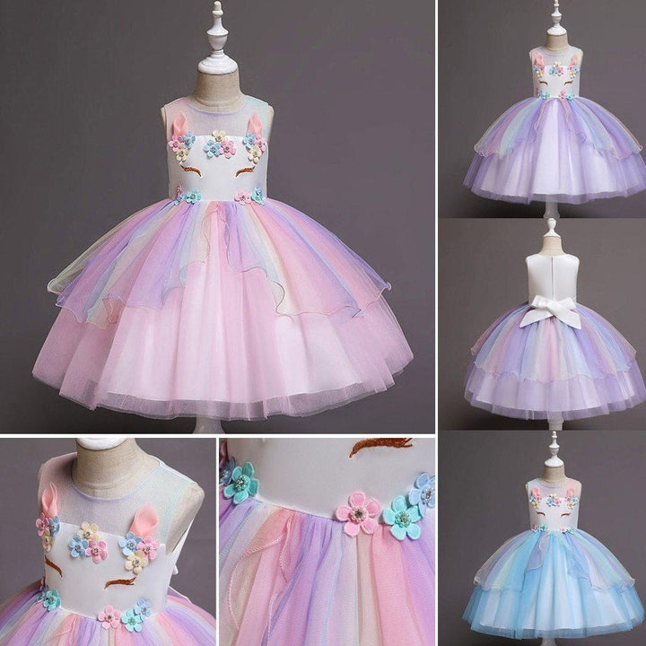 Toddler Kids Girls Sleeveless Tulle Princess Party Dresses - MomyMall
